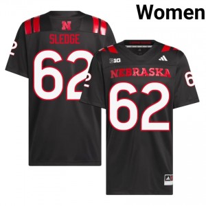 Authentic Stitched Sam Sledge Nebraska #62 Black Women High School Football 2026-27 Jersey 25654864