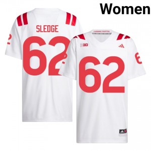 Sam Sledge #62 Cornhuskers White Women Football College Jersey 2026-2027 Stitched 30559870