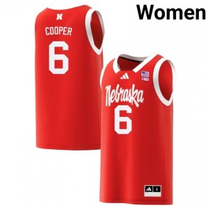 Cornhuskers Will Cooper #6 Red NCAA Jersey - Premium Women Basketball 65188093