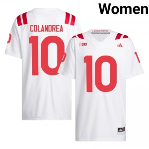 Authentic Stitched Anthony Colandrea Nebraska Huskers #10 White Women High School Football 2026-27 Jersey 58050385