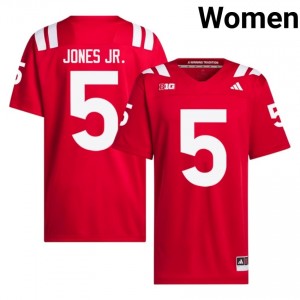 Nebraska Huskers Anthony Jones Jr. #5 Scarlet NCAA Jersey - Premium Women Football 41553009