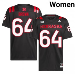 Nebraska Huskers Bob Brown #64 Black Women Football Gameday Jersey Officially Licensed NCAA 77313139