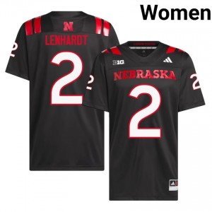 Cameron Lenhardt Nebraska #2 University Football Jersey 2026-27 Women Black Adidas Swingman 80731906