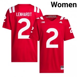 Authentic Stitched Cameron Lenhardt NU Huskers #2 Scarlet Women High School Football 2026-27 Jersey 10442430