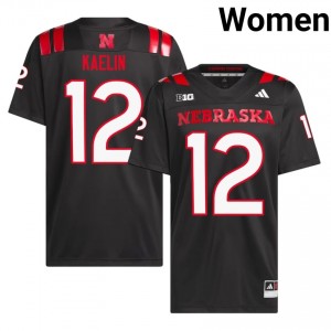 Authentic Stitched Daniel Kaelin Cornhuskers #12 Black Women High School Football 2026-27 Jersey 20231734