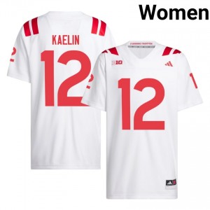 Daniel Kaelin #12 NU Huskers White Women Football College Jersey 2026-2027 Stitched 78415107