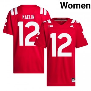 Nebraska Huskers Daniel Kaelin #12 Scarlet Women Football Gameday Jersey Officially Licensed NCAA 83111262
