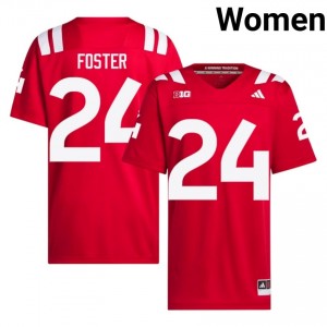 Cornhuskers Dexter Foster #24 Scarlet NCAA Jersey - Premium Women Football 58163886