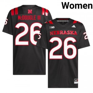 NU Huskers Dwayne McDougle III #26 Black NCAA Jersey - Premium Women Football 34583070