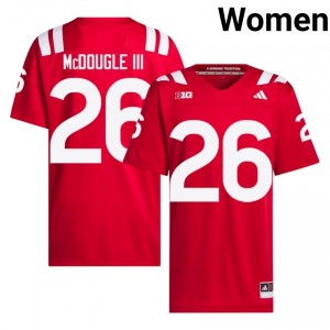 Dwayne McDougle III #26 Nebraska Cornhuskers Scarlet Women Football College Jersey 2026-2027 Stitched 90860784