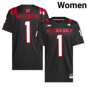 Cornhuskers Jahsear Whittington #1 Black Women Football Gameday Jersey Officially Licensed NCAA 51342073