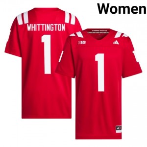 Nebraska Huskers Jahsear Whittington #1 Scarlet NCAA Jersey - Premium Women Football 97054635