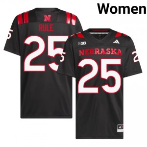 Jamal Rule Nebraska Huskers #25 University Football Jersey 2026-27 Women Black Adidas Swingman 38271732