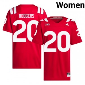 Authentic Stitched Johnny Rodgers Nebraska Huskers #20 Scarlet Women High School Football 2026-27 Jersey 29482927