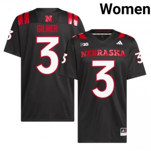 Authentic Stitched Kwazi Gilmer Nebraska Huskers #3 Black Women High School Football 2026-27 Jersey 36114688