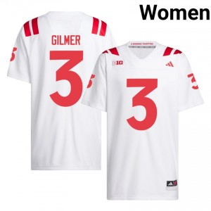 Kwazi Gilmer #3 Nebraska Cornhuskers White Women Football College Jersey 2026-2027 Stitched 90591584