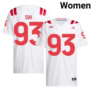 NU Huskers Ndamukong Suh #93 White Women Football Gameday Jersey Officially Licensed NCAA 77017321