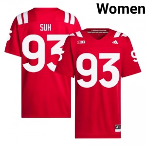 Ndamukong Suh Nebraska Huskers #93 University Football Jersey 2026-27 Women Scarlet Adidas Swingman 92025286