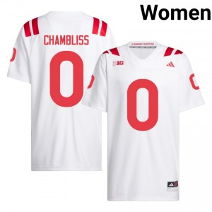 Owen Chambliss #0 Nebraska Cornhuskers White Women Football College Jersey 2026-2027 Stitched 26185996