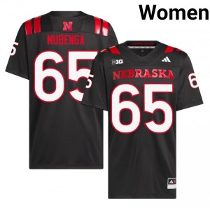 Paul Mubenga Cornhuskers #65 University Football Jersey 2026-27 Women Black Adidas Swingman 78941130