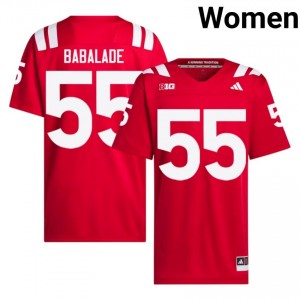 Nebraska Cornhuskers Tree Babalade #55 Scarlet NCAA Jersey - Premium Women Football 39204994