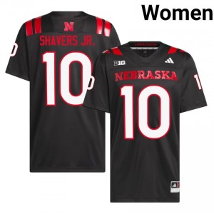 Vincent Shavers Jr. Nebraska Huskers #10 University Football Jersey 2026-27 Women Black Adidas Swingman 35525475