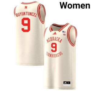 Cornhuskers Berke Buyuktuncel #9 Cream NCAA Jersey - Premium Women Basketball 20724943