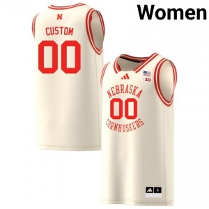 Huskers Custom #00 Cream University Jersey - Premium Women Basketball 43461584