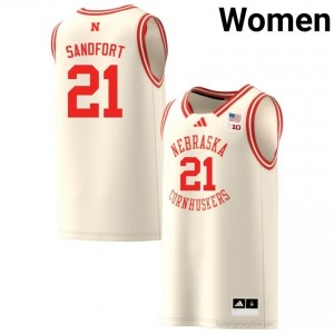 Pryce Sandfort #21 Cornhuskers Cream Women Basketball NCAA Jersey 2025-2026 Stitched 71558038