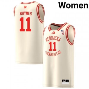 Cornhuskers Quentin Rhymes #11 Cream Women Basketball Gameday Jersey Officially Licensed NCAA 54835358