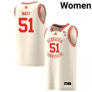 Rienk Mast #51 Huskers Cream Women Basketball University Jersey 2025-2026 Stitched 86192605
