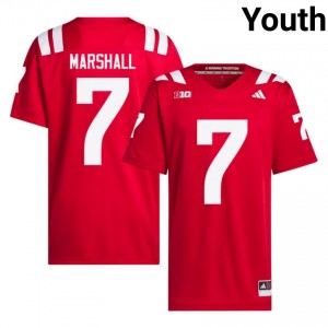 Authentic Stitched Andrew Marshall NU Huskers #7 Scarlet Youth High School Football 2026-27 Jersey 80961318