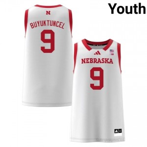 NU Huskers Berke Buyuktuncel #9 White Youth Basketball Gameday Jersey Officially Licensed NCAA 77037134