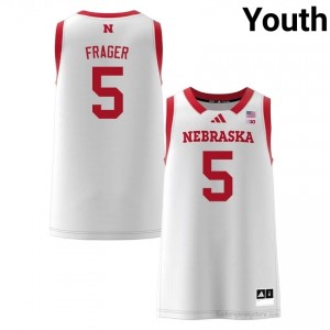 Braden Frager NU Huskers #5 Player Basketball Jersey 2025-26 Youth White Adidas Swingman 71783019