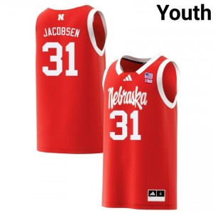 Cale Jacobsen #31 NU Huskers Red Youth Basketball Player Jersey 2025-2026 Stitched 87313848