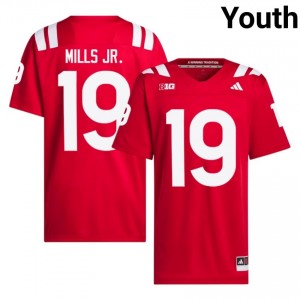 Cortez Mills Jr. NU Huskers #19 University Football Jersey 2026-27 Youth Scarlet Adidas Swingman 89604430