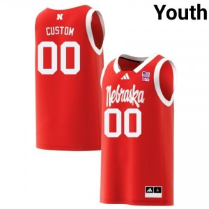 Custom NU Huskers #00 Player Basketball Jersey 2025-26 Youth Red Adidas Swingman 57241348