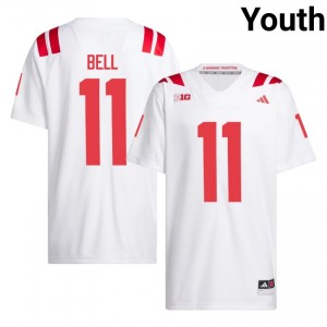 Cornhuskers Demitrius Bell #11 White Youth Football Gameday Jersey Officially Licensed NCAA 51347058
