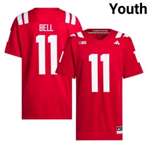 Demitrius Bell NU Huskers #11 University Football Jersey 2026-27 Youth Scarlet Adidas Swingman 74794784