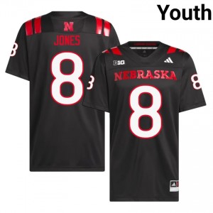 Authentic Stitched Donovan Jones Cornhuskers #8 Black Youth High School Football 2026-27 Jersey 67491187