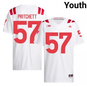 Nebraska Cornhuskers Elijah Pritchett #57 White Youth Football Gameday Jersey Officially Licensed NCAA 36666370