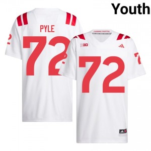 Authentic Stitched Gibson Pyle Nebraska Cornhuskers #72 White Youth High School Football 2026-27 Jersey 56970677