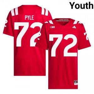 Gibson Pyle #72 NU Huskers Scarlet Youth Football College Jersey 2026-2027 Stitched 38406853