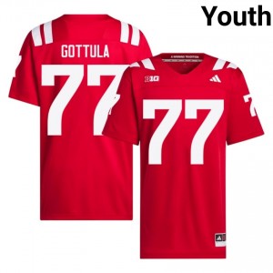 Gunnar Gottula Nebraska Huskers #77 University Football Jersey 2026-27 Youth Scarlet Adidas Swingman 45919802