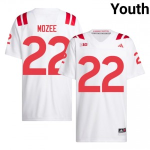NU Huskers Isaiah Mozee #22 White NCAA Jersey - Premium Youth Football 92132818