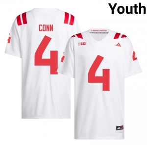 Jamir Conn NU Huskers #4 University Football Jersey 2026-27 Youth White Adidas Swingman 63444523