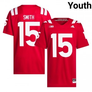 Keelan Smith #15 Nebraska Cornhuskers Scarlet Youth Football College Jersey 2026-2027 Stitched 58457189