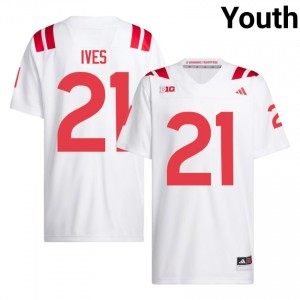Kwinten Ives Nebraska Huskers #21 University Football Jersey 2026-27 Youth White Adidas Swingman 21454596