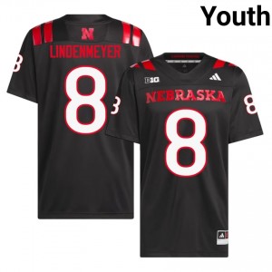 NU Huskers Luke Lindenmeyer #8 Black NCAA Jersey - Premium Youth Football 52771690