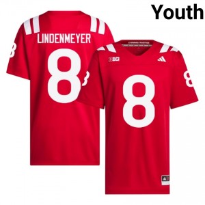 Luke Lindenmeyer #8 Nebraska Cornhuskers Scarlet Youth Football College Jersey 2026-2027 Stitched 97085773